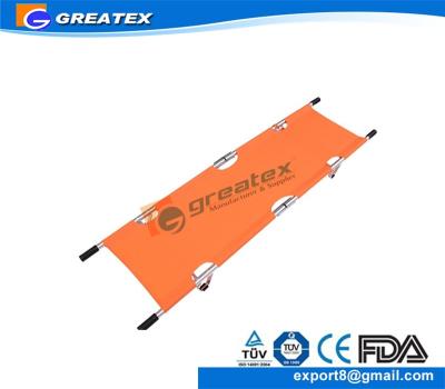 China Oxford Fabric Military Metal 2 Folding Aluminum Alloy Emergency Rescue Stretcher (GT-FS04) for sale