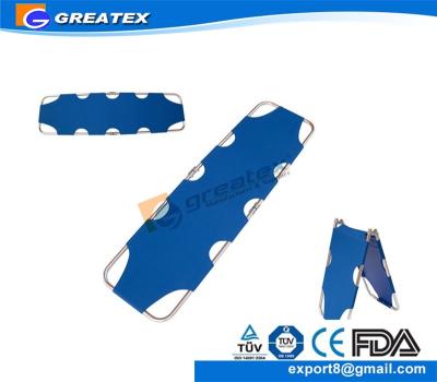 China Oxford Cloth Aluminum Alloy Two Folding Emergency Rescue Medical Stretcher (GT-FS05) for sale