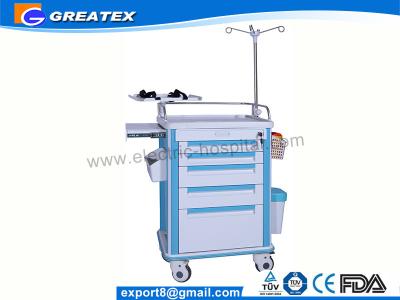 China ABS Big Size Emergency Medical Trolleys With Draws / IV Stand (GT-TAQ203) for sale