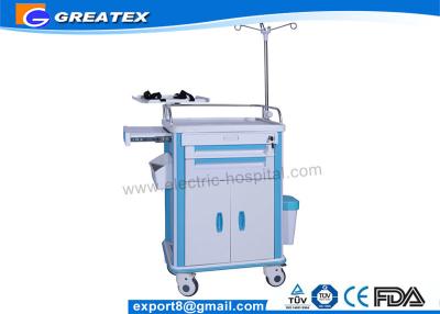 China Abs Medical Hospital Carts Emergency Trolley Stainless steel guard rail and dust basketball for sale