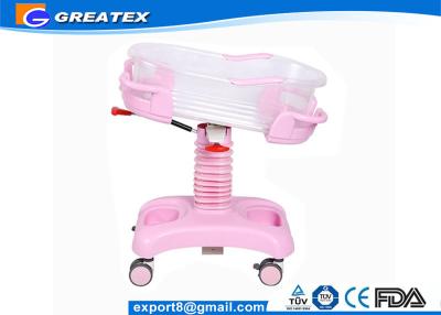 China Popular with customers Medical acrylic cribs hospital baby cart pink blue green for sale