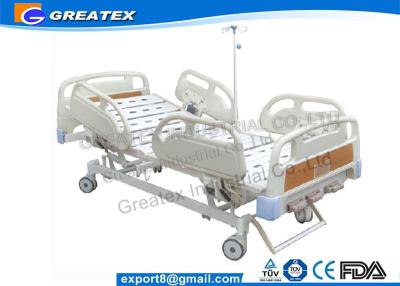 China Folding adjustable Manual Hospital Bed / Three crank hospital bed PP materials , ABS for sale