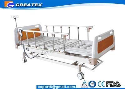 China Remote Control Mobile Handicapped Electric Hospital Bed With IV Pole Three Functions for sale