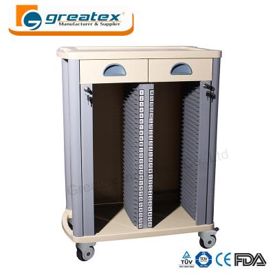 China Medical Storage Cart  Case History Trolley with Drawers Hospital Trolley for sale