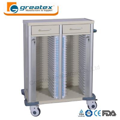 China Medical Appliances Comfortable Case History Holder Trolley with Wheels and Drawers for sale