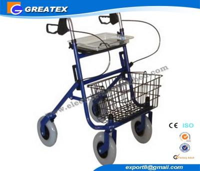 China Economy Durable Steel Folding Rollator Walker with Four Wheel For Handicapped for sale