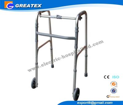 China Collapsible Aluminum Alloy Rolling Folding Rollator Walker Paddle with Two Castors for sale