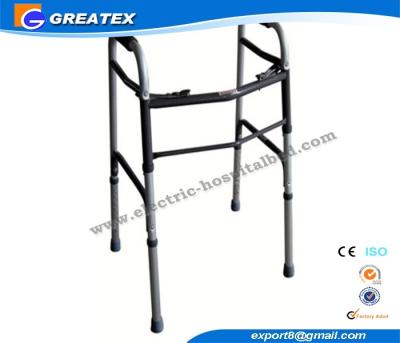 China Medline folding walker With Double Buttons Height Adjustable with Optional Castor for sale