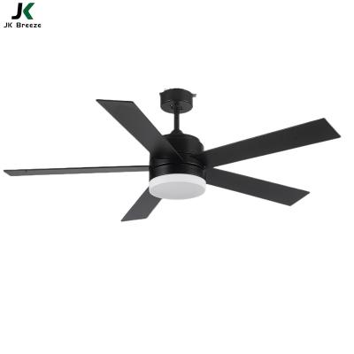 China With JK ZS-52-22037BK 52inch 5 Blades Plywood AC Motor Light Remote Control Chandelier Modern Ceiling Fan Light Ceiling Fans for sale