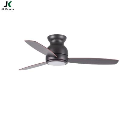 China With JK ZS-52-19015BZ 52inch 3 Blades Plywood Blades Ceiling Fan Light Solid Wood Decorative Recessed Ceiling Fans With Led Light for sale