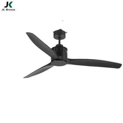 China ZS-52-21051BK 52inch Quiet And Comfortable ABS 3 Blades Air Static Ceiling Fan Large Air Volume And DC Motor Remote Control Ceiling Fan Black for sale