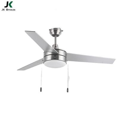 China With ZS-52-17012BN 52 inch 3 inch lightweight plywood blade brushed nickel ac motor ceiling fan with light for sale