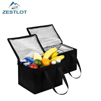 China Large Waterproof Non Woven Tote Folding Lunch Wine Insulated Ice Cooler Bag for sale