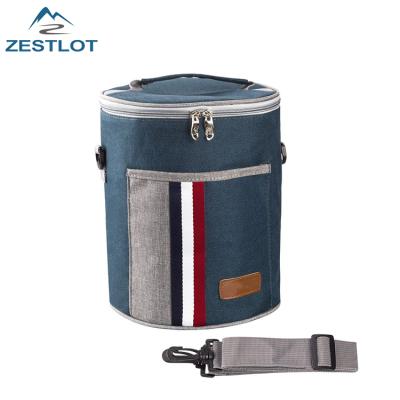 China Reusable Multifunctional Insulated Nonwoven Collapsible Round Cooler Bag for sale