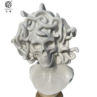 China Modern interior decoration is exquisite hand-carved marble jellyfish head sculpture for sale