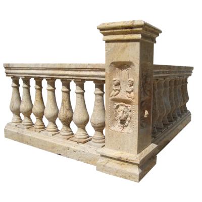 China European Traditional Natural Stone Style Marble Stair Railing Designs Outdoor Baluster for sale