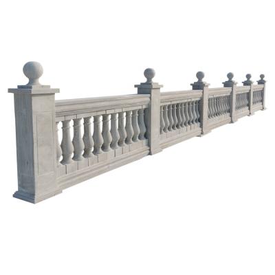 China Traditional Natural Stone Modern Popular Design Outdoor Terrace Railing Designs Balustrade White Marble Balustrade for sale