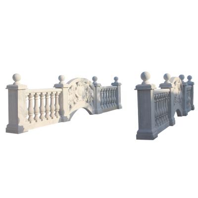 China Traditional Natural Stone Garden Ornaments Carving Marble Fence Railing for sale