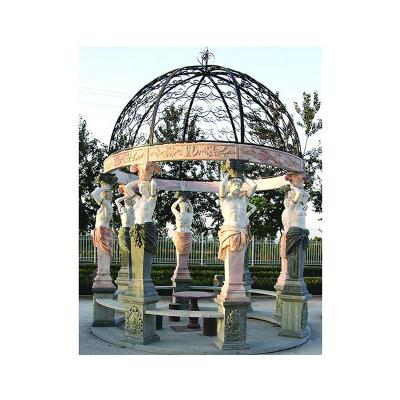 China Factory Price Traditional Western Style Marble Statue Gazebo Garden Sculpture for sale