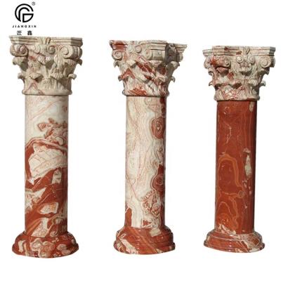 China Solid Hot Sale Exquisite Hand-carved Colored Marble Roman Column for sale