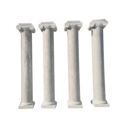 China Wholesale And Retail Solid Natural Stone Hand Carved Exterior Decorative Roman Columns for sale