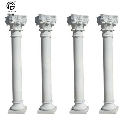 China Home Garden Decoration Solid Natural Marble Stone Carved Roman Column for sale