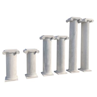 China Custom Beautifully Solid Hand Carved White Marble Roman Columns For Sale for sale