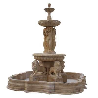 China Modern High Quality Marble Flowerpot Garden Decor Outdoor Statue Stone Fountain for sale