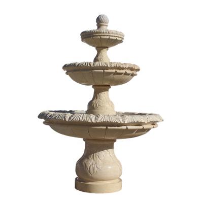 China Modern European Style Simple Beige Marble Carving Fountain for sale