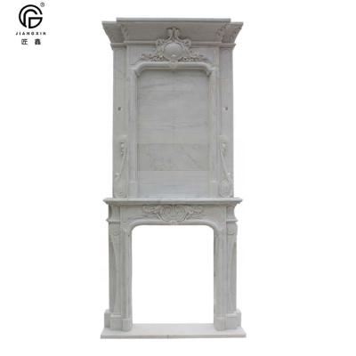 China Modern New Design Decorative White Natural Marble Fireplace,Chinese Custom Marble Fireplace for sale