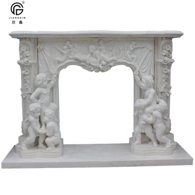 China Oriental Classical Design Fireplace Modern Indoor Marble Design for sale