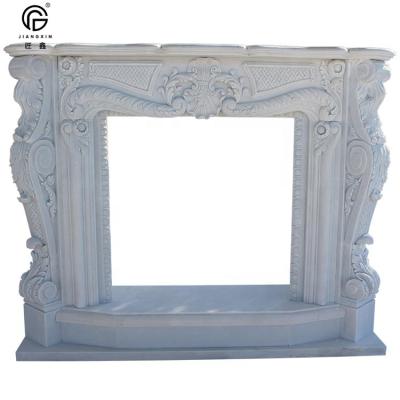 China Factory Supply Oriental Direct Indoor Marble Fireplace Mantel Cheap Fireplace Mantel for sale