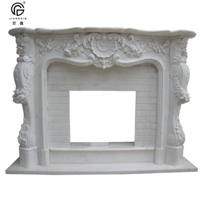 China Modern New Design Decorative White Natural Marble Fireplace,Chinese Custom Marble Fireplace for sale