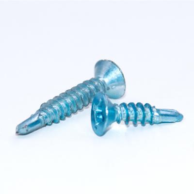 China Fastener Blue White Zinc Flat Manufacturer Plated Round Head Phillips Self Drilling Screws for sale