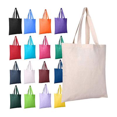 China Reusable Custom Printed Cotton Handled Standard Size Canvas Tote Bag For Shopping for sale