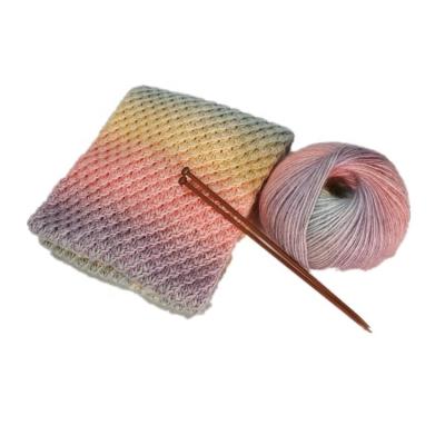 China Wholesale Crochet 100g DIY Colorful Rainbow Anti-pilling Acrylic Blend Cake Yarn For Socks Scarf for sale