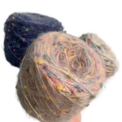 China Factory price polyester textile AK anti-pilling nylon colorful knot yarn with brush crochet yarn for sweater hand knitting for sale