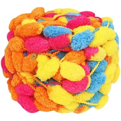 China Viable soft bulky hand knitted blankets with high quality big pom 100% polyester Chenille bulky yarn for sale