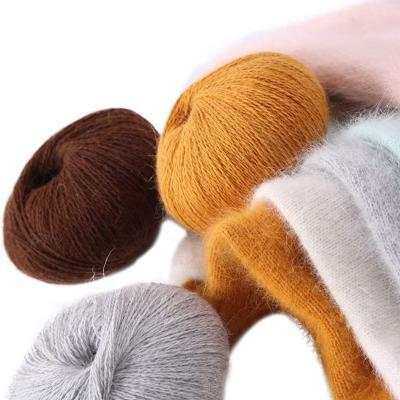 China Chinese wholesale high quality long fluffy soft anti-pilling angora mink yarn for hand knitting for sale