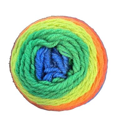 China Anti-pilling Chinese hot selling popular color 80% belend 20%wool muffin cake acrylic yarn for hand knitting for sale