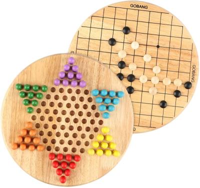 China Wholesale Cheap Eco-friendly Custom Figures Wooden Chinese Checkers Game Board Game Set Gobang Toys For Family for sale