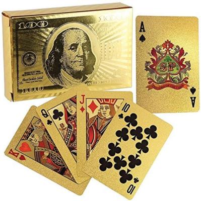 China Entertaiment Game Cards Factory Direct Sales Family Collecting Card Deck Plastic Cards Gold Game Card Pack for sale