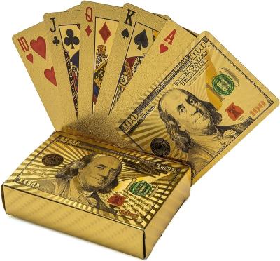 China Cheap Wholesale Playing Cards Fancy Entertaiment Playing Cards 24k Gold Waterproof Luxury Diamond Foil Poker for sale