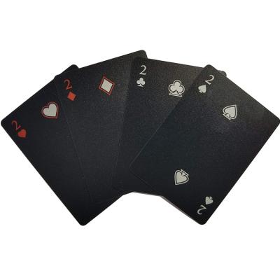 China Entertaiment Game Cards New Hot Selling Plastic Waterproof Black Deck Poker Game Cards PVC Edition for sale