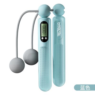 China Use two: smart ball top electronic counting rope and jump rope calorie calculating wireless jump rope use double jump rope with weight ball top for sale