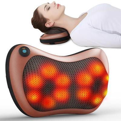 China Portable Body Shiatsu Neck Shoulder Leg Lumbar Massager, Deep Kneading Massage Pillow With Heat for sale