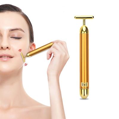 China Wrinkle Remover 24k Gold Beauty Bar, T Shape Face Massager Tool Face Lift Anti Aging for sale