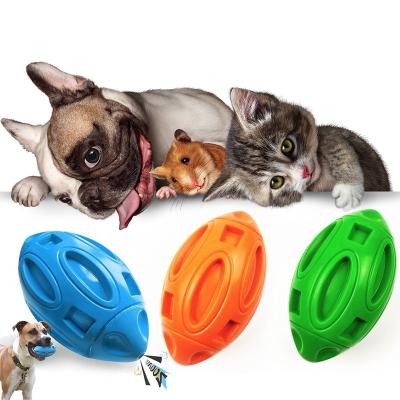 China Natural Rubber Interactive Dog Stocked Squeak Toys Training Hard Dog Chew Toys Squeaky Ball Dog Toys For Aggressive Chewers for sale