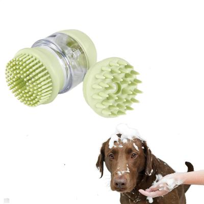 China Viable Dogs Cats Washing Grooming Tool Supplies Pamper Bristle Bath Brush Comb Soft Soothing Pet Massage Shampoo Dispenser for sale