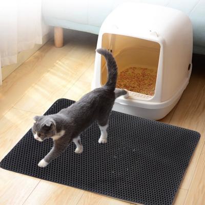 China Hot Sale Viable Cat Mat Layer Pet Trapper Mats Waterproof Bottom Non-slip Garbage Cat Litter Mat EVA Double-Layer Pet Cat Litter for sale